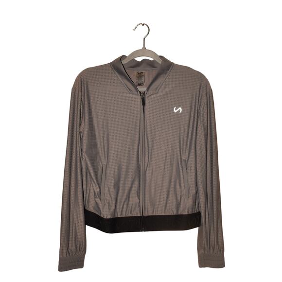 TLF $48‎ Perforated Mesh Maddox Jacket Gray Black Active Lightweight Medium - Picture 1 of 3